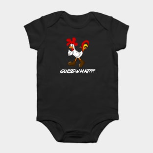 Guess What Funny Design Art Chicken Butt Baby Bodysuit